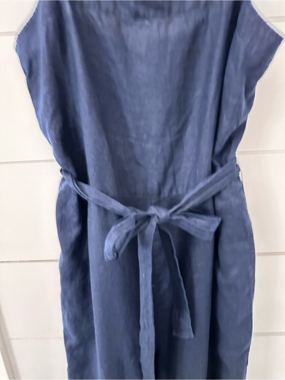 Quince L European Linen adjustable strap lagonlook bohemian pocket ankle overall - Picture 7 of 16